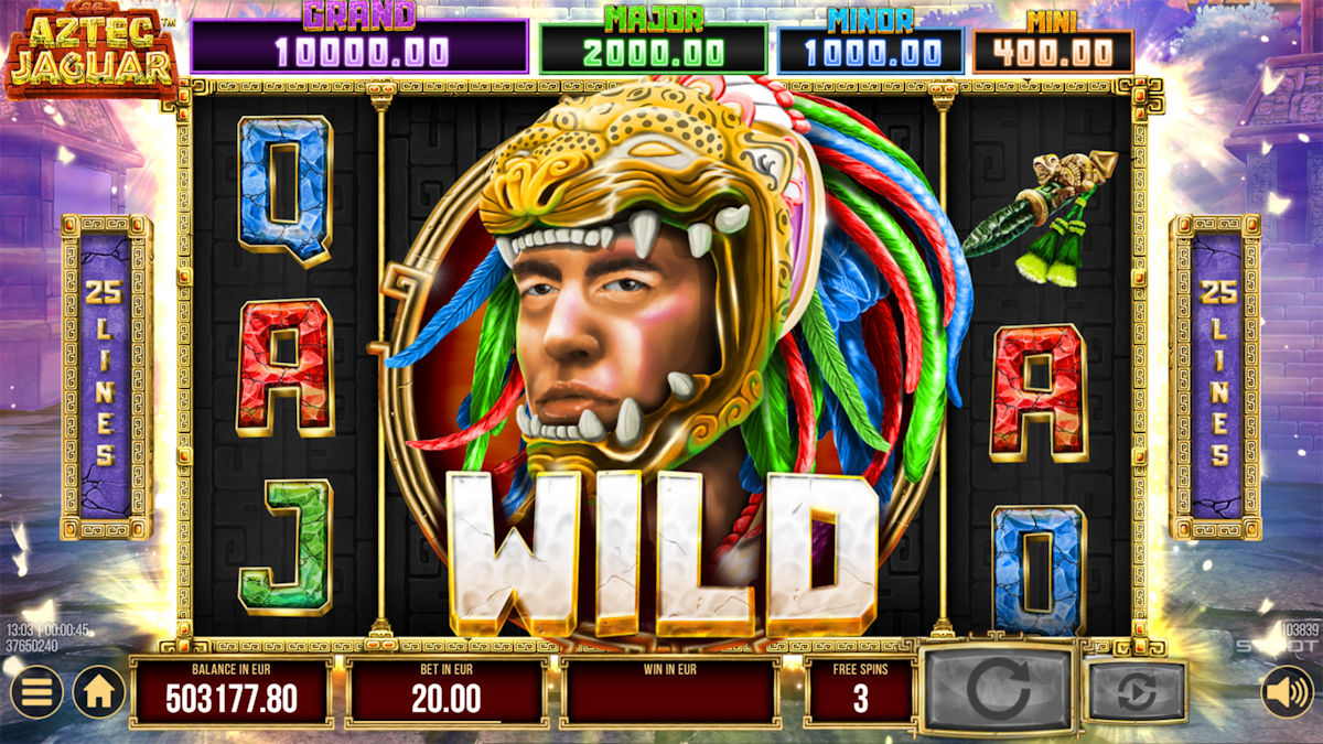 Бонус игра на Aztec Jaguar със символ Wild
